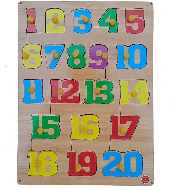 FireFlies Wooden 1-20 Number Puzzle Board for kids  (1 Pieces)