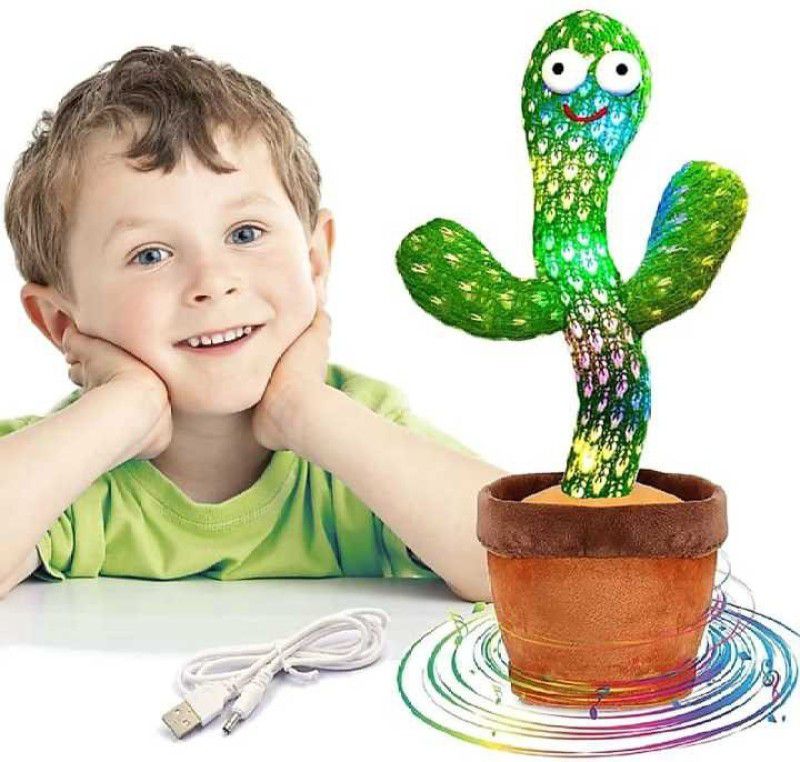 Cosmo Cactus Toy Talking Cactus Plant Plush Toy Dancing Cactus Voice Repeat  (Green)