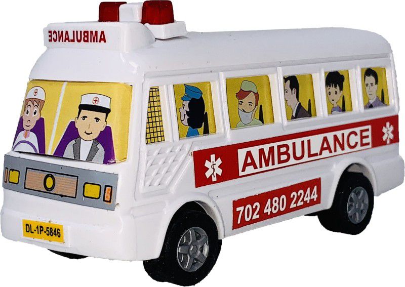 Toyify Pull Back & Go Pastic made Mini size Ambulance toy  (White, Pack of: 1)