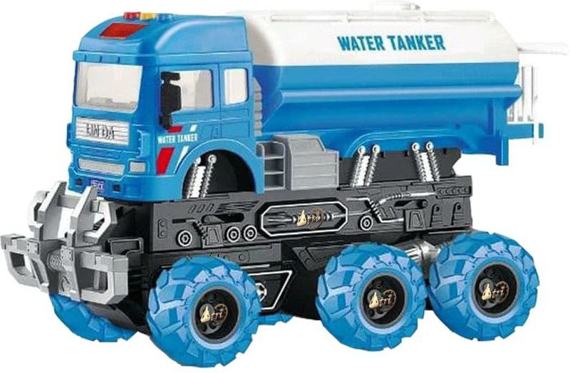JVTS Pull Back Water Sprinkler City Clean Truck Toy Tanker Truck for Kids with Light and Sound  (Multicolor)