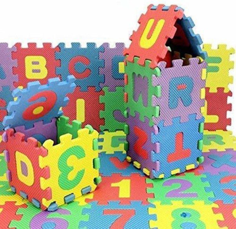 zuke 36 Pieces Mini Puzzle Foam Mat for Kids, Interlocking Learning Alphabet and Number Mat for Kids  (36 Pieces)