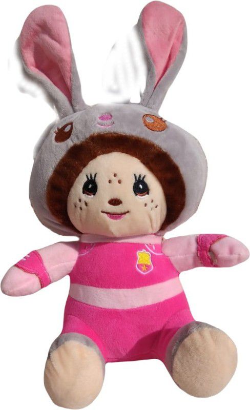 Prince Soft Toys Bunny Dress Soft Toys Cute Soft Dressed Laying Bull bunny Baby Soft Fabric Soft toys (Finish Color -Brown - 62 cm  (Brown)