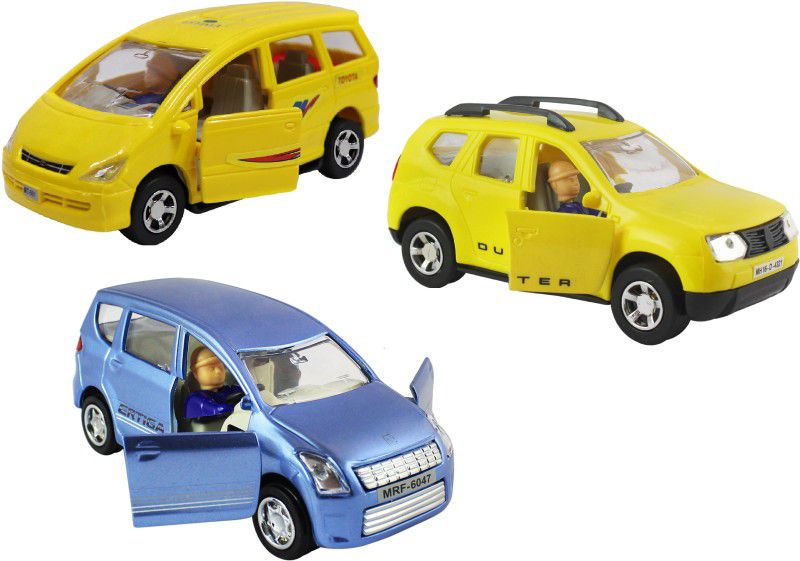 DEALbindaas Combo of Ertiga, Duster & Innova Car Pull Back Die-Cast Door Opening Model Toy  (Multicolor, Pack of: 3)