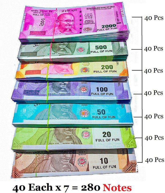 CNA 40A Dummy Currency 280 Note for Kids 40Units Each Denomination All New Fake Note Gag Toy