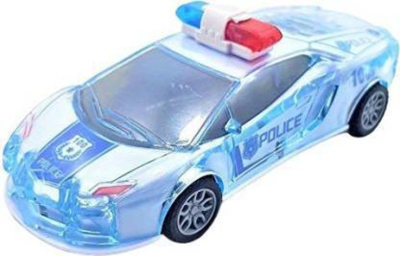 JVTS Friction Powered Police 3D Car Toy with Lights & Music  (Multicolor)