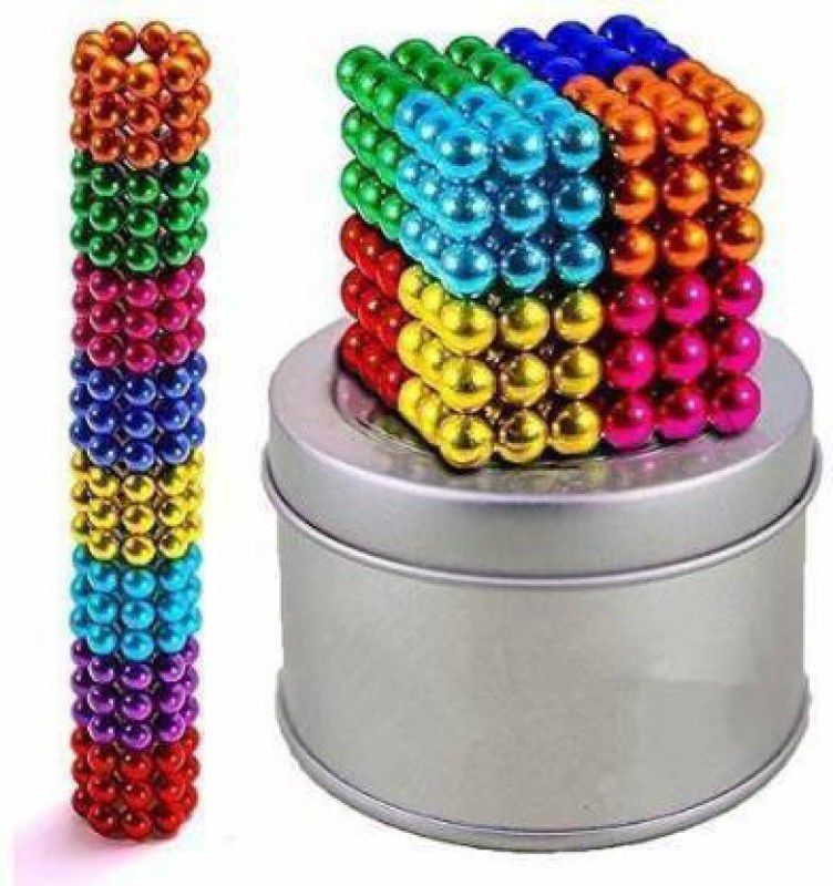 JVTS Multi-Colored Magnetic Balls for Home,Office Decoration & Stress Relief etc | MagnetsToys Sculpture Building Magnetic Blocks Magnet Cub  (216 Pieces)