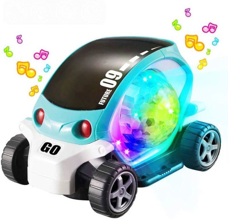 FFERONS Future 09 Musical Stunt Car Rotate 360° with Flashing Light & Music  (Multicolor)