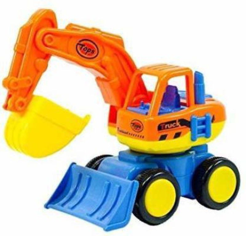JVTS Pull Back Friction Power 360 Degree Excavator JCB Truck Building and Construction Toy for Kids  (Multicolor)