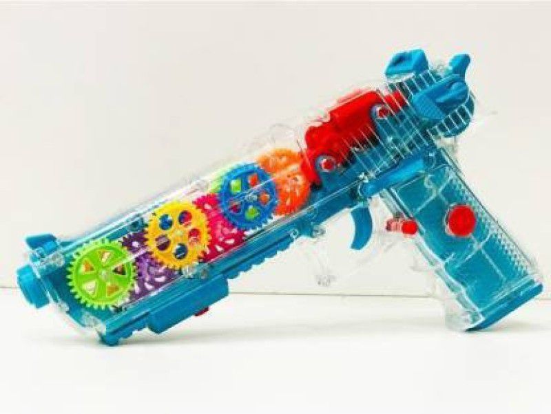 JVTS Musical Light Electric Mechanical Gear Structure Gun Toy for Kids  (Multicolor)