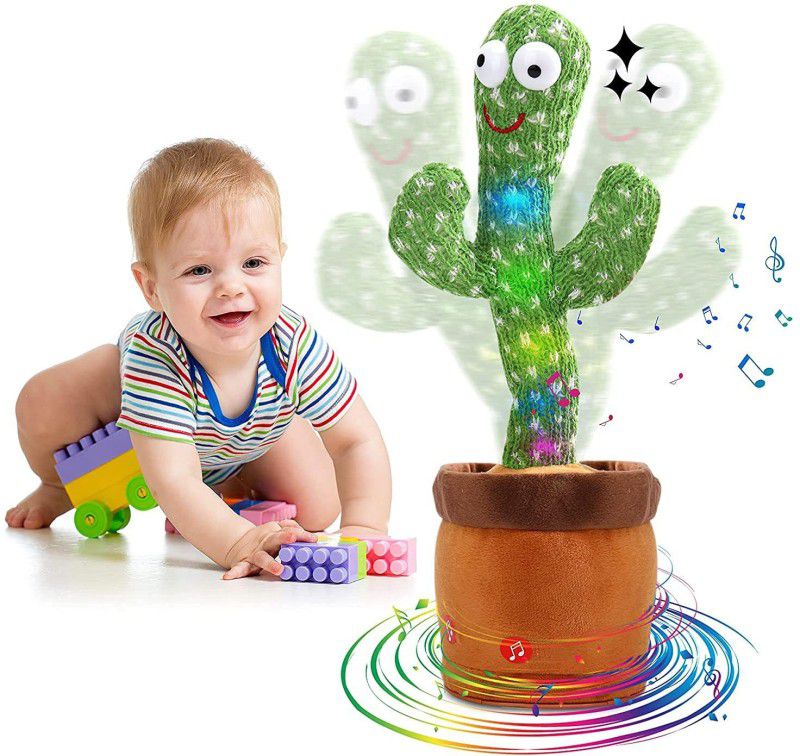 JVTS Dancing Cactus Toy, Talking Repeat Singing Sunny Cactus Toy ing+Repeat+Dancing+Recording+LED (Multicolor)  (Green)