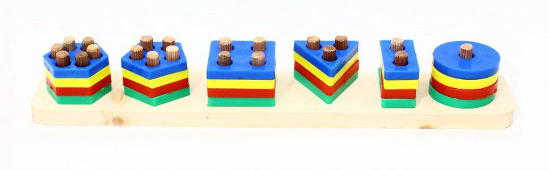 Galaxies Shapes & Colors Wooden Sorting Stacking for Toddlers Non Toxic Toy Eco-Friendly BPA Free Geometric Montessori Stacker Educational Blocks Puzzles 3+ Years Boys and Girls  (1 Pieces)