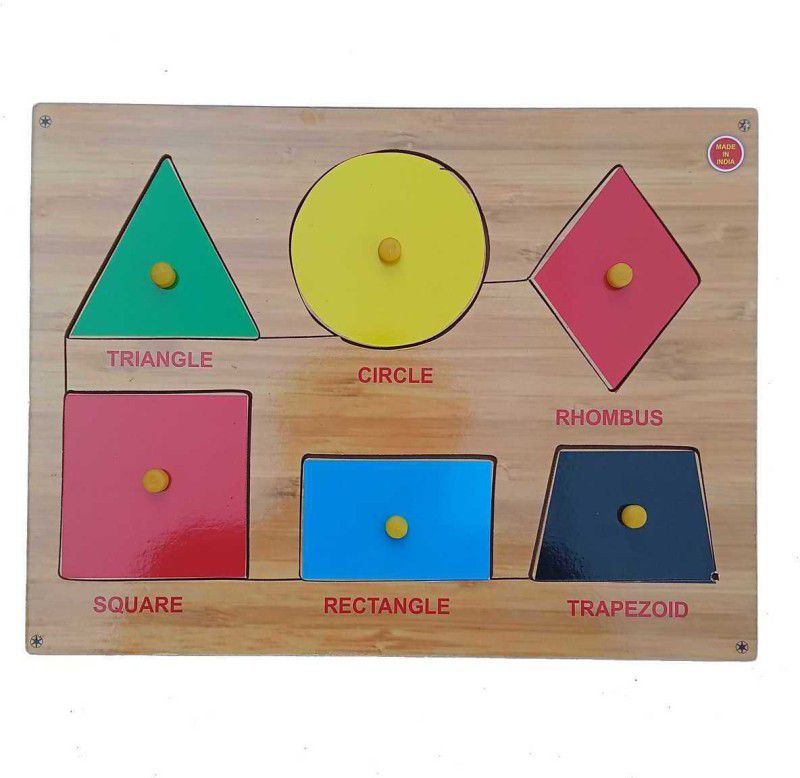 FireFlies Wooden Shapes Puzzle With Nob Educational Peg Board for kids  (1 Pieces)