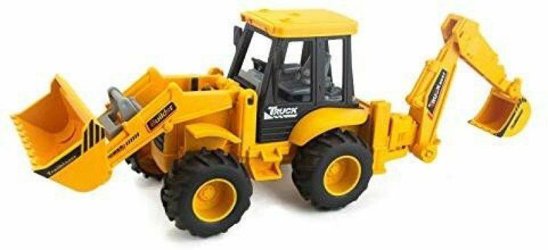 deoxy Plastic Construction Engineer Vehicle Excavator Bulldozer Construction Toy Truck  (Yellow, Pack of: 1)