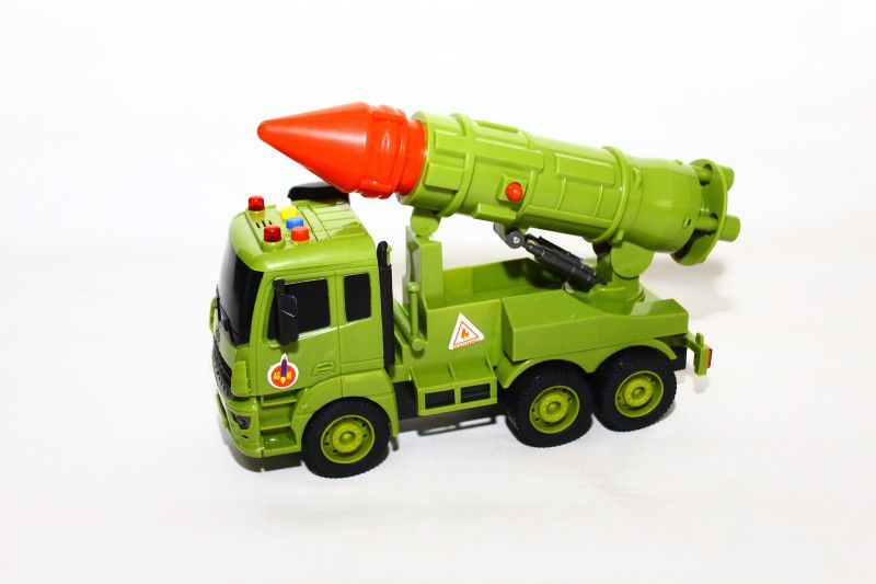 Globular Agni Army Missile Launcher Battlefield Tanker Pull Back Push Vehicle Toy  (green, Pack of: 1)