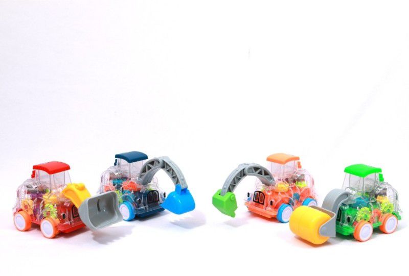 Smartcraft Transparent Gear Moving Truck Construction Miniature Toy Road  (Multicolor)