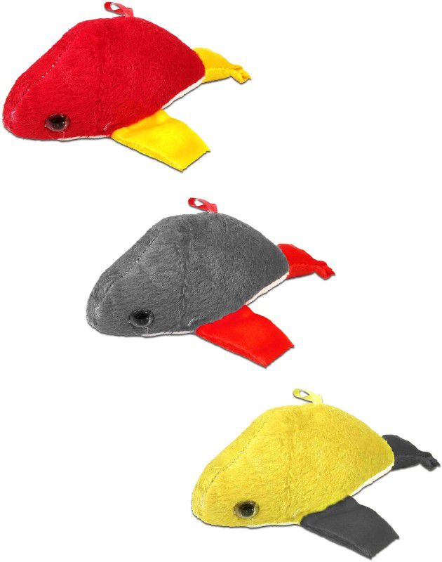 De-Ultimate Pack of 3 (Size:21cm) Multicolor Fish Soft Fur Stuffed Toy for Birthday Gifting - 9 cm  (Multicolor)