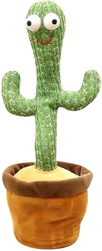 Geutejj Dancing Cactus Talking Plush Toy with Singing & Recording Function  (Green)