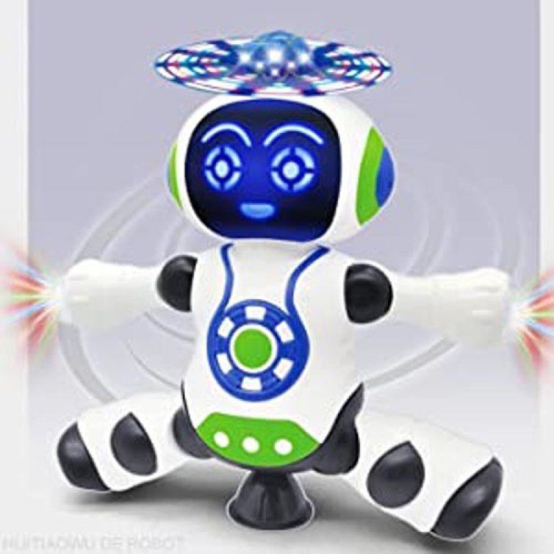 Toyvala Dancing Robot With Music, 3D Flashing Lights,360° Rotation Toy Robot For Kids-AI  (Multicolor)