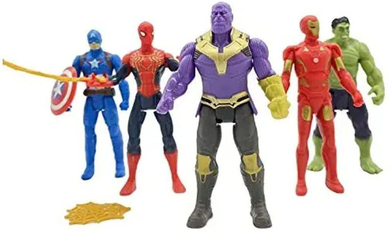 M S.Toys Toy Set Super Hero Avengers set of 5 super hero for kids (Multicolor)  (Multicolor)