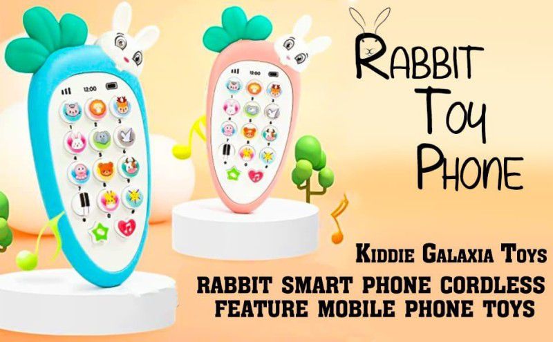 VBE Mobile Phone for Kids Phone Small Toy Musical Toys Smart Light ( Rabbit Phone)  (Multicolor)