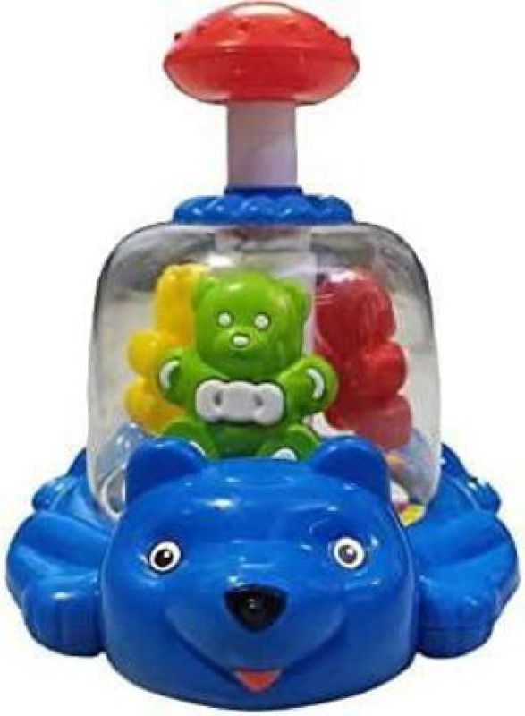 Domios Push and Spin - Bear Spinner with Spin Ball Sound Toy for Toddlers and Kids  (Multicolor)