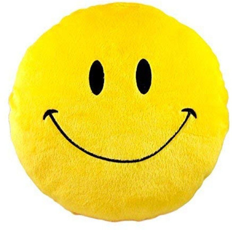 PRACHI TOYS Smiley Thick Plush Pillow - 30 cm  (Yellow)