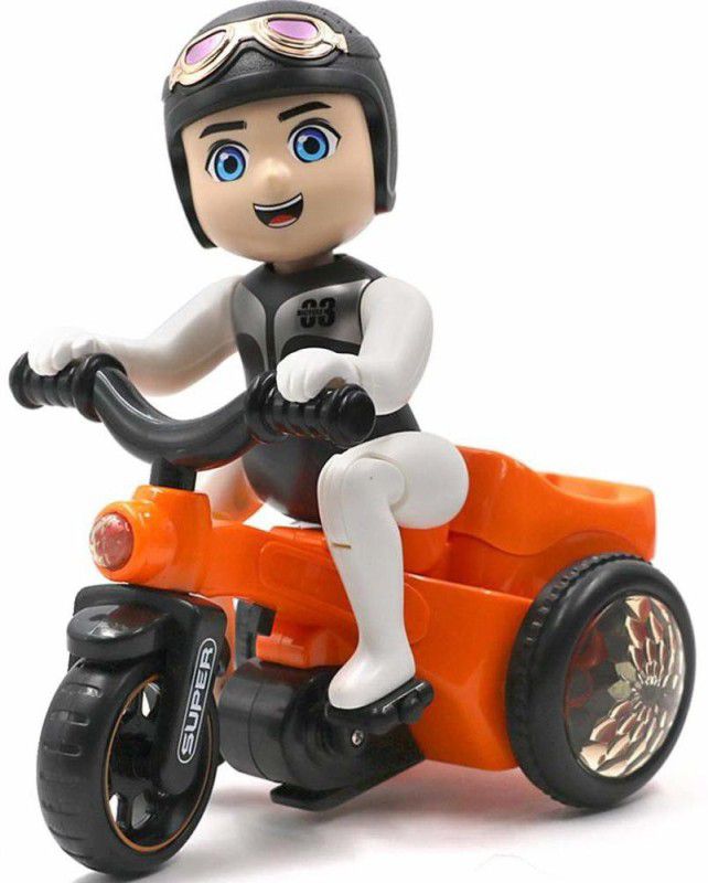 K D ENTERPRISE TRICYCLE WITH BOY MUSICAL TOYS WITH FLAHING & MUSICAL TOYS  (Multicolor)