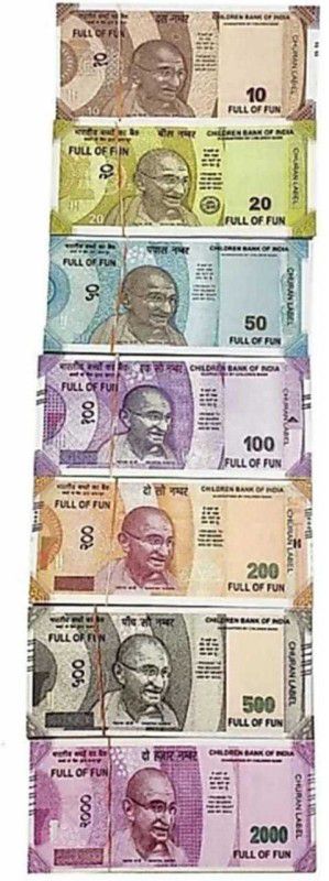 OYD Playing/Fake Notes Combo (20*7=140 Notes) (Rs.10, Rs.20, Rs.50, Numbers & Maths Gag Toy