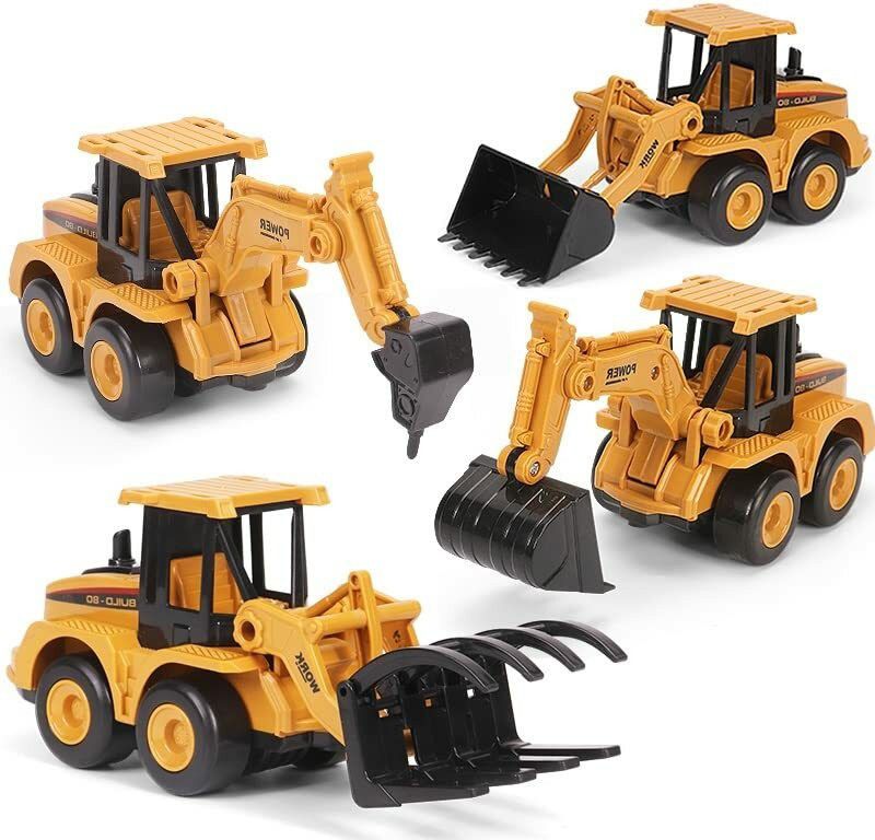 ARNIYAVALA Construction Vehicles for kids pack of 4 vehicles Excavator  (Yellow)