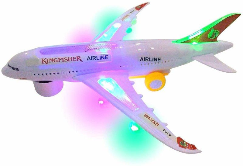M S. tOYS Battery Operated Airplane Toy for Kids with Flashing Lights and Sounds  (Multicolor)
