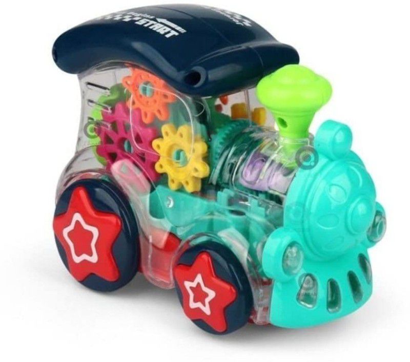 NIYAMAT Go Toys with 3D Lightning, Degree Rotation Concept Gear Light Train Engine  (Multicolor)