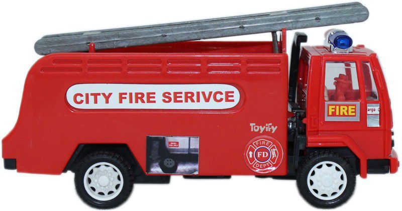 Toyify Push Back & Go ABS Plastic made movable Action Fire Tender Toy  (Red, Pack of: 1)
