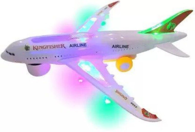 TAZURBA Battery Operated Aeroplane Toy for Kids (Light and Sound) (White)  (Multicolor)
