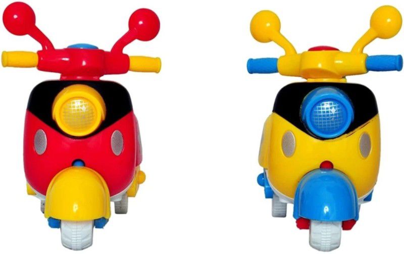 KavyaTanishq Unbreakble mini scooter push and pull along vehicle Toy pack of -2  (Multicolor, Pack of: 2)