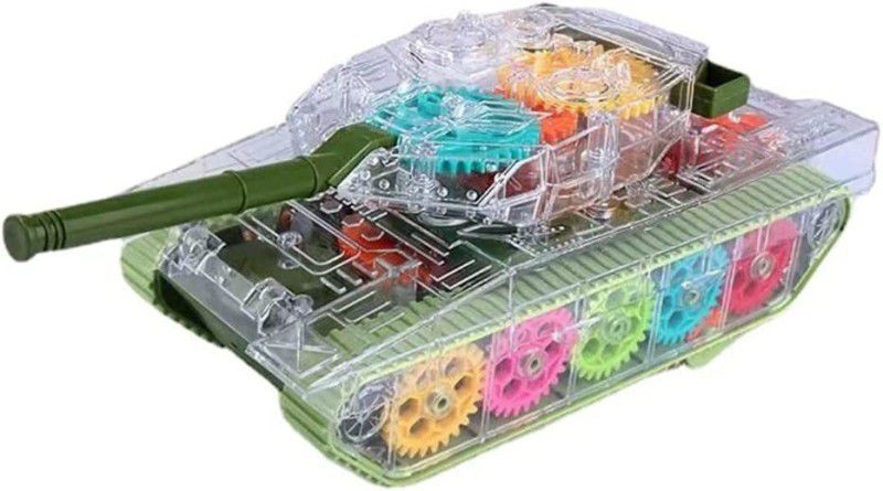 ROZZBY Musical Led Light Electronic Transparent Music Gear Tank Toy for Kids  (Multicolor)