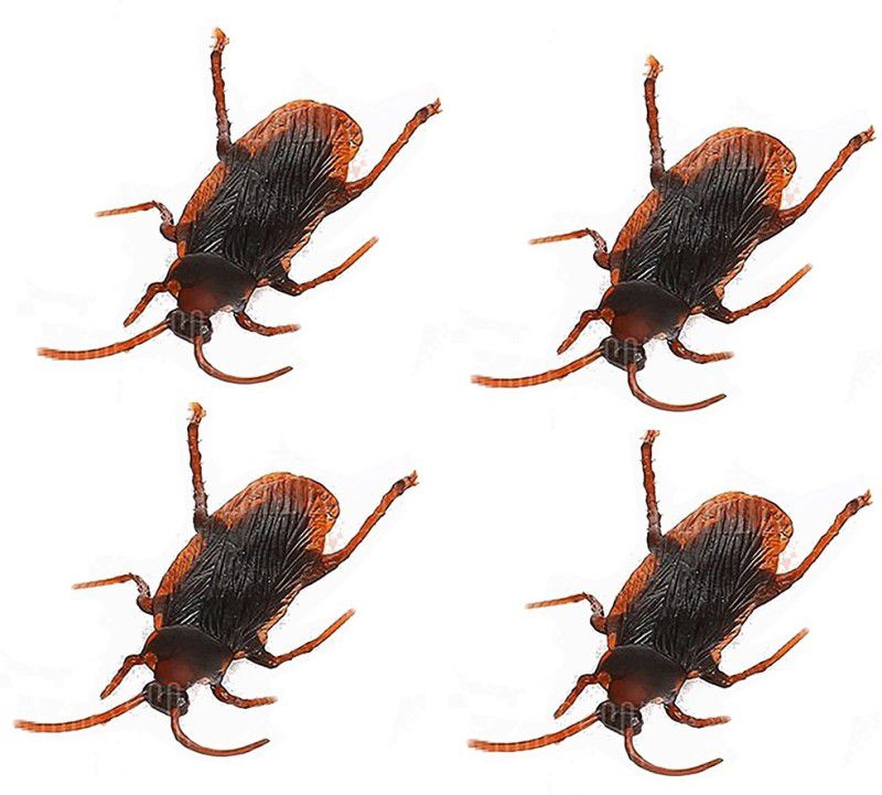 Dhinchak Fake Cockroaches for gags and Pranks or Collection (Pack of 4) Looks real cockroach Gag Toy