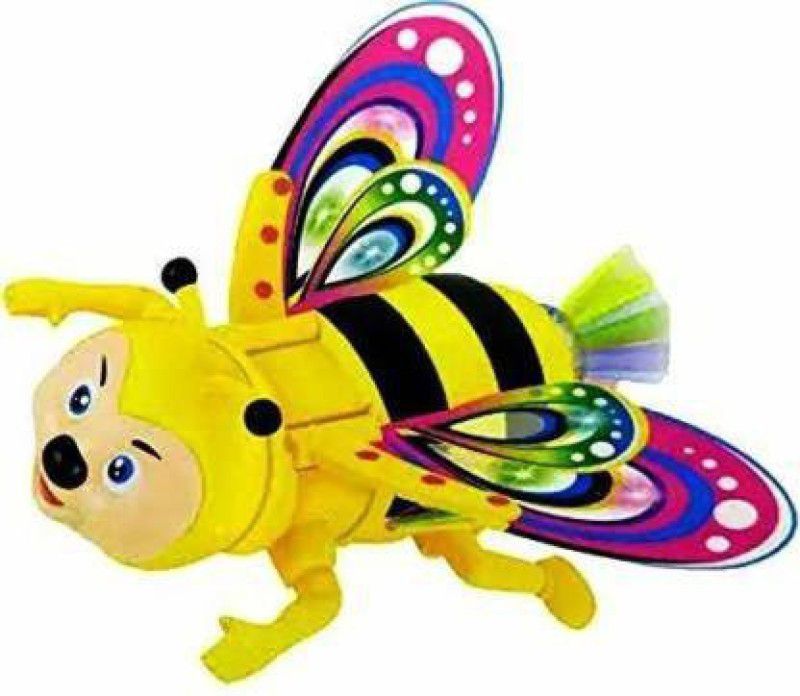 CutieKart Funny Fluttering Musical Bee Toy with Flashing Lights & Bump and go Action  (Multicolor)