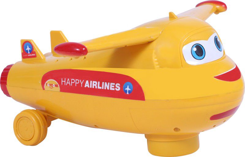 Toyzone Happy Airlines BUMP 'N' GO Toy  (Yellow)