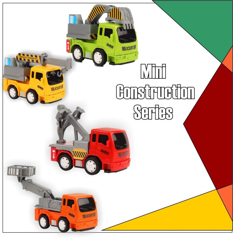 Toyzone Construction Vehicles(Pack of 4)-72409  (Multicolor, Pack of: 4)