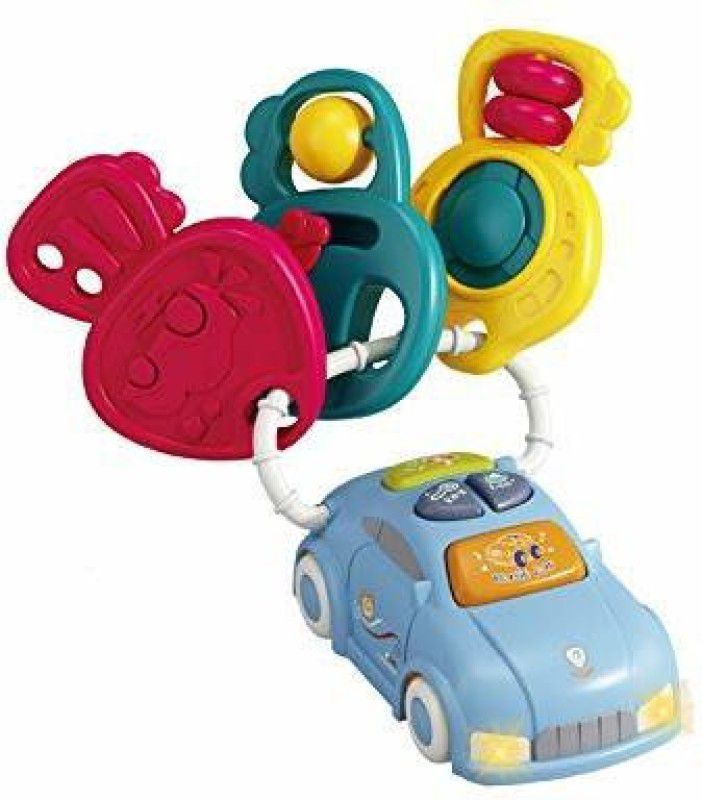 Pulsbery Baby Musical Car Key- Baby Car Set Toy Baby Light Up Toys Car Wheel & with Sound Light Effect Volume Control for Babies 6-12 Months  (Multicolor)