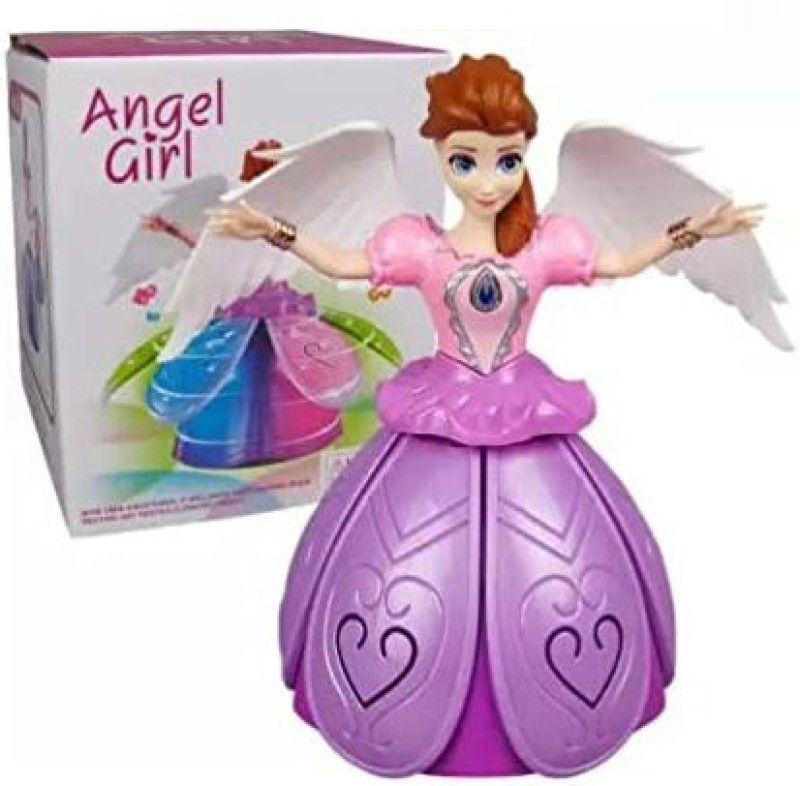 mayank & company Dancing & Rotating Angel Girl Doll with Wings - Projection Light  (Multicolor)