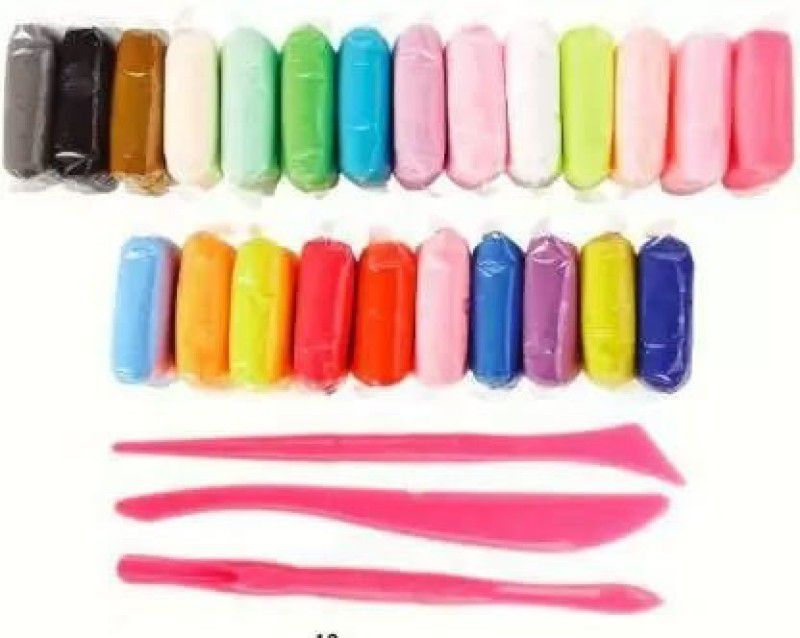 Dilurban Buy best 24 Pcs Colours Colors Air Dry Clay. Super Light DIY Clay for Model Air Dry Clay Fun Toy, , Gift for Kids ((Clay Pack of 24 Pcs) Multicolor Putty Toy