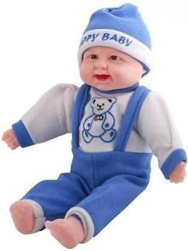 RBB HUB Happy Baby Laughing Musical and Doll, Touch Sensors with Sound Boy -35 cm (Blue) - 35 cm  (Blue)