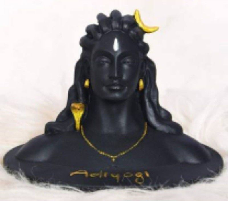 Pepino Superb Matte Black Color polyresin Adiyogi Shiva Idol for Home Décor, Gift & Puja, Car Dashboard Statue  (Black)