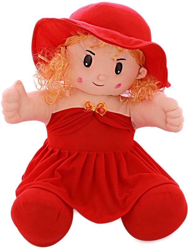 Prachi Cute Huggable and Loveable Doll with Hair for Someone Special Birthday Gifts (30 cm)  (Red)