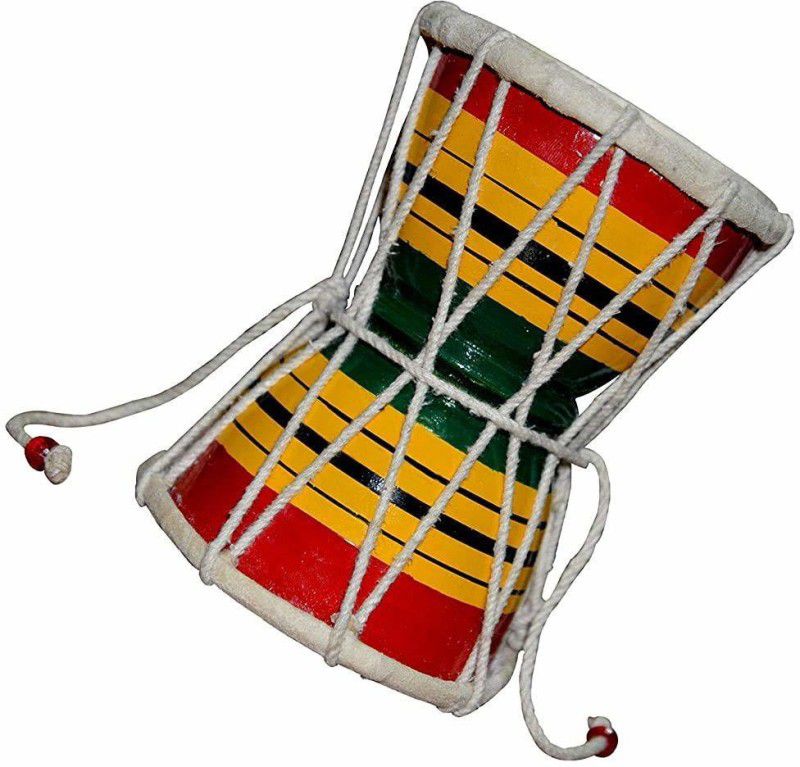 MIKEL ENTERPRISES Wooden Damroo Shiva Damru Musical Instrument Best For Gifting (3 INCH)  (Multicolor)
