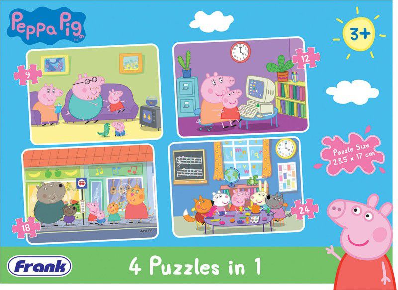 Frank Peppa Pig - 4 In 1 (9,12,18,24) Puzzle  (63 Pieces)