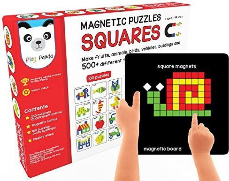 shopviashipping Magnetic Puzzles squares ,250 Colorful square Magnets & 100 Puzzles  (250 Pieces)