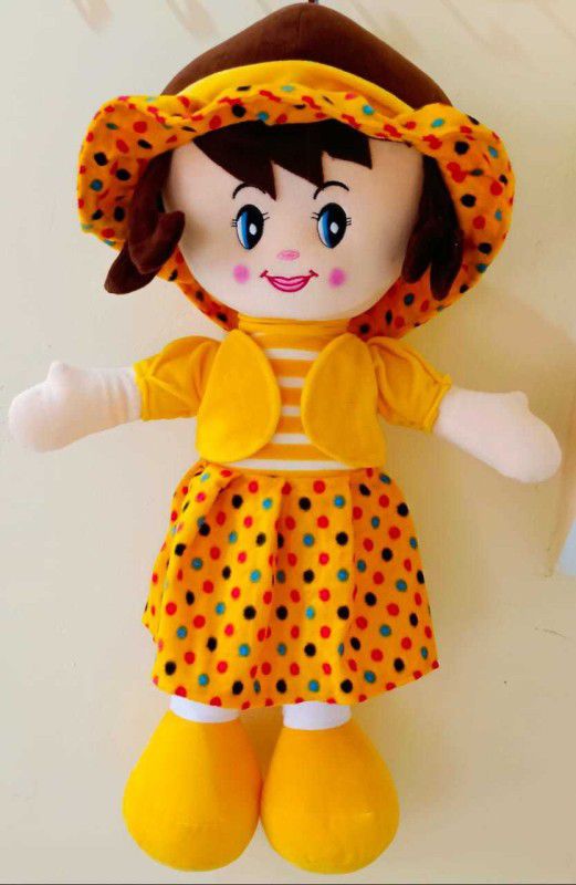 tgr cute soft winky doll/ curly doll - 60 cm  (Yellow)