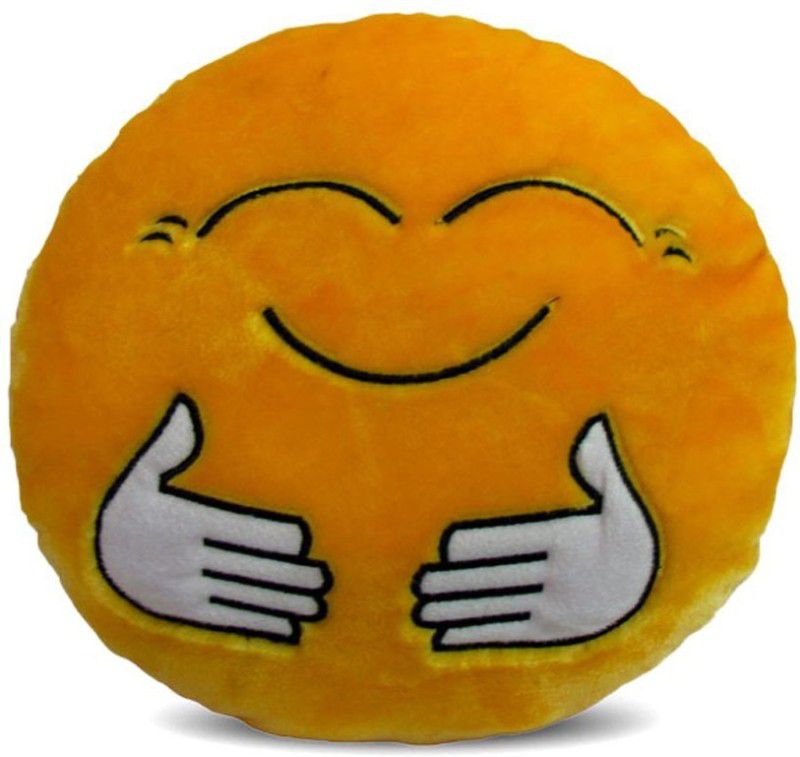 Deals India Yellow Hugging Smiley Cushion - 35 cm(smileyE) - 10 cm  (Multicolor)